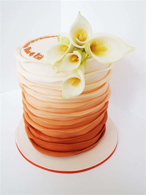 Orange Ombre Wedding Cake