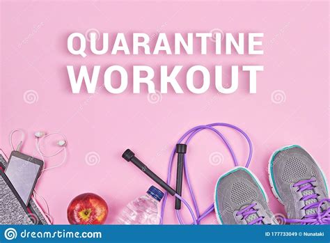 Online Quarantine Workout Concept Stay Home And Stay Fit Stock Image