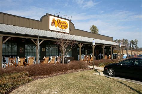 Its breakfast menu includes ham, muffins, grits, biscuits, pancakes and beverages. File:2011-01-28 Cracker Barrel in Morrisville, NC.jpg ...
