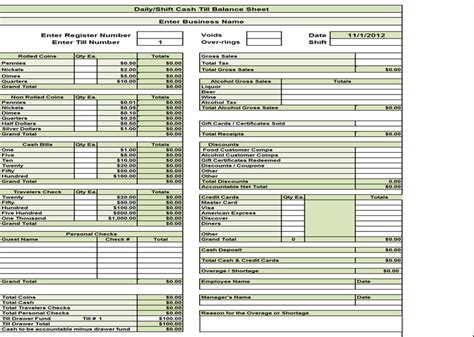 Balance sheet template excel is one of the financial statements that are also very important to assess the company's current financial position. Cash Count Sheet In Excel - cashier balance sheet template ...