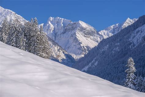Bild Mit Natur Landschaften Berge Bäume Winter Schnee Wälder