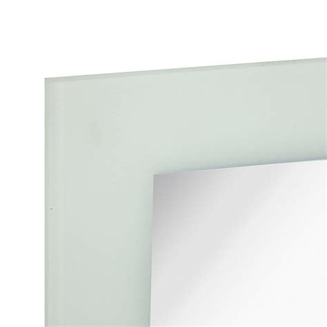 Large Frosted Edge Modern Rectangular Wall Mirror Premium Silver Backed Etched Rectangle