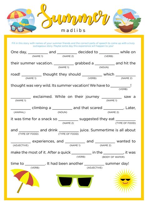 Mad Libs Printable