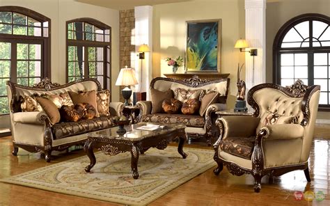 Antique Style Traditional Formal Living Room Furniture Set