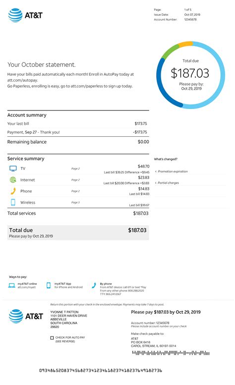 AT&T Combined Utility Bill PSD Template in 2021 | Psd templates, Bill