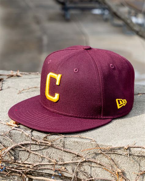 Block C Maroon 9fifty Fitted Flat Brim Hat With Central On