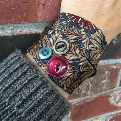 Maybe you would like to learn more about one of these? Upcycled Jewelry Gardener Gift For Woman Her Fabric Cuff ...