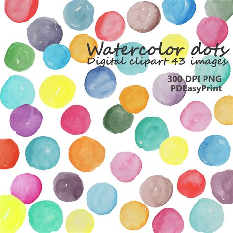 Watercolor Dot Clipart Dots Clipart Custom Designed Illustrations