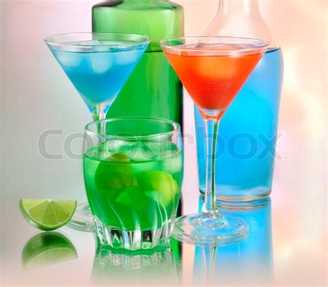 Colorful Summer Cold Drinks Stock Image Colourbox