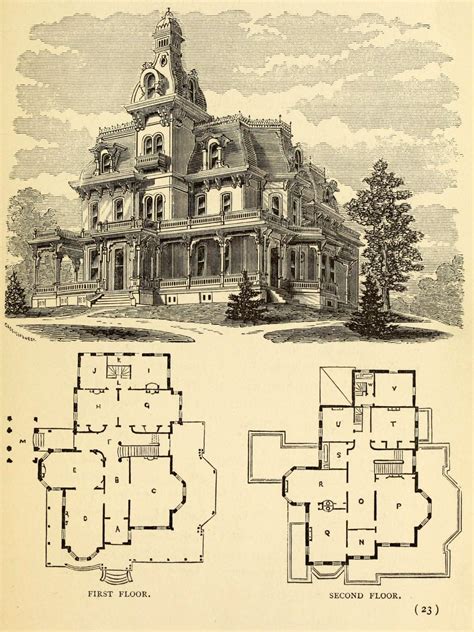 Design For A Large Residence Victorian House Plans Mansion Floor