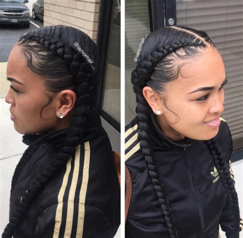 We compiled these five easy hair tutorials on how to create braids on short hair. Braids and laid edges by @IamorHair__ - Black Hair Information