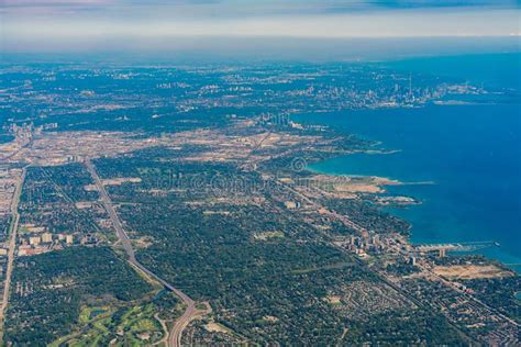 Aerial View Of The Mississauga And Toronto Area Cityscape Stock Image