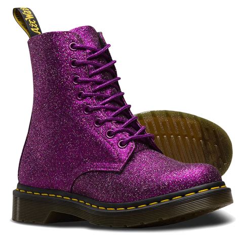 Dr Martens Pascal 1460 Retro Glitter Boots In Purple