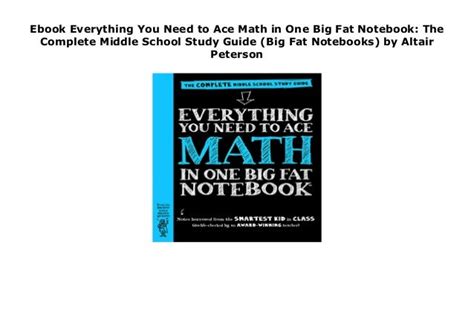Ebook Everything You Need To Ace Math In One Big Fat Notebook The Co