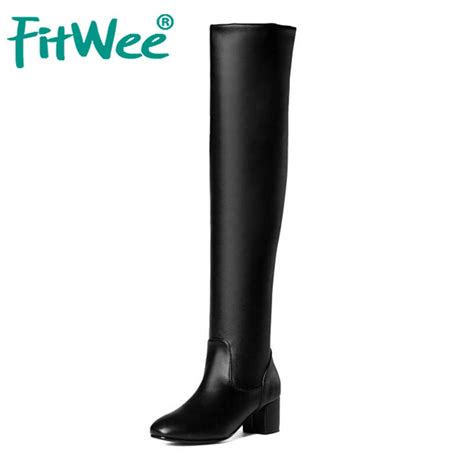 fashion women square heel over knee high boots woman new brand round toe knight boots high
