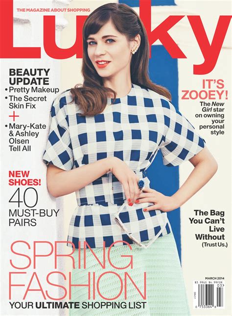 Zooey Deschanel On The Cover Of Lucky Magazine March 2014 Issue