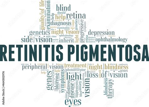 Retinitis Pigmentosa Vector Illustration Word Cloud Isolated On White