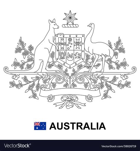 Coat Arms Australia Royalty Free Vector Image Vectorstock