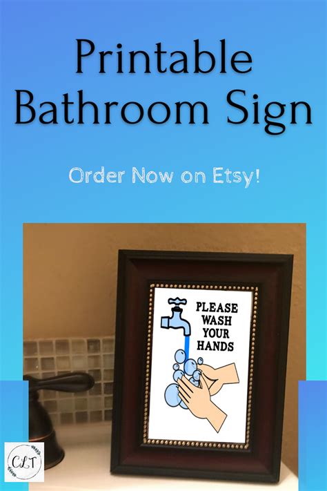 Please Wash Your Hands Sign Printable Colorful Kids Bathroom Etsy
