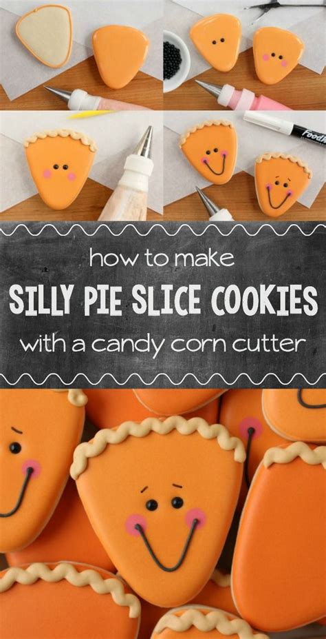 Happy Pumpkin Pie Slice Cookie Made From A Candy Corn Cookie Cutter