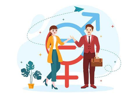 sexismo ilustração com gênero desigualdade entre homens e mulheres dentro local de trabalho ou