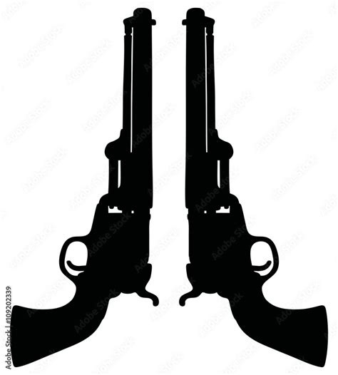 Wild West Handguns Hand Drawing Of Two Classic Wild West Revolvers My Xxx Hot Girl