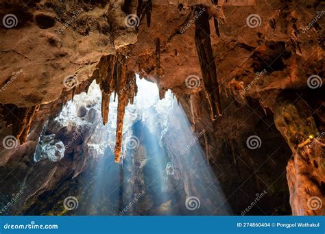 Tham Khao Luang Cave Beautiful Mountain Historic Temple Cave During