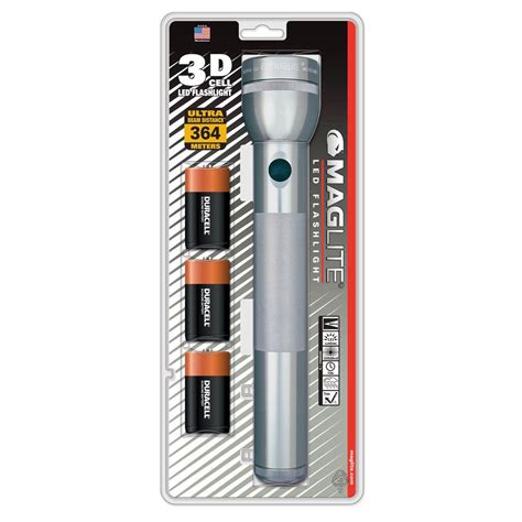 Maglite 3d Led Flashlight With Batteries In Gray St3dgu6 The Home Depot