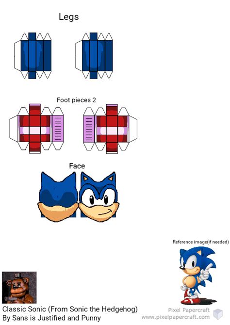 Pixel Papercraft Classic Sonic