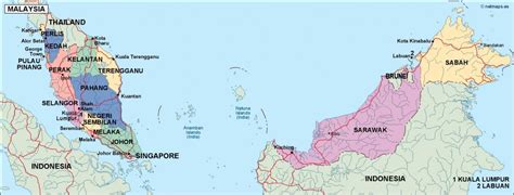 Malaysia Mapa Politico En Illustrator Netmaps Mapas De España Y Del