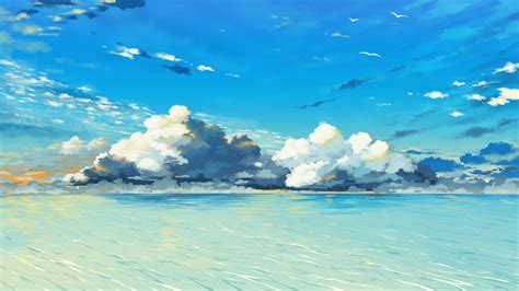 Wallpaper Sunlight Sea Water Shore Sky Clouds Coast Horizon
