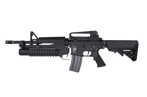 Assault Rifle M4a1 With M203 Aeg Black Ecec System