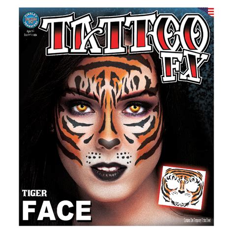 Face Tiger Temporary Tattoo Costume Wonderland
