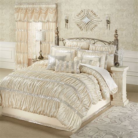 Radiance Shirred Faux Silk Comforter Bedding