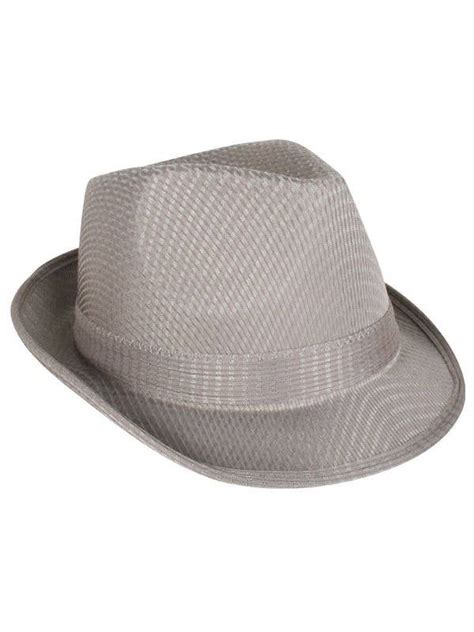 1920s Gangster Trilby Hat Grey Gangster Fedora Costume Hat
