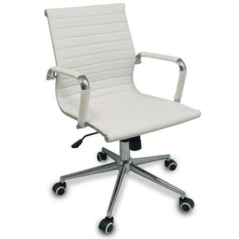 Tired of office and desk chairs with wheels ruining your floor and slipping? New White Modern Ribbed Office Chair with Specialized ...