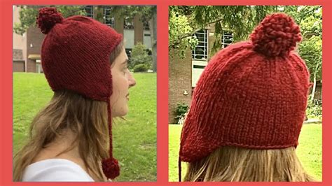 How To Knit A Hat With Ear Flaps For Beginners Youtube