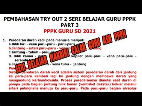 Pembahasan Try Out Seri Belajar Guru Pppk Part Youtube