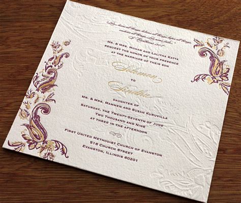 Hindu Wedding Invitation Card Designs Indian Themes Hindu