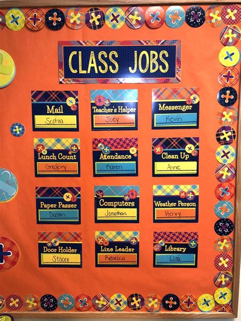 Plaid Attitude Classroom Jobs Bulletin Board Ideas Classroom Jobs Classroom Jobs Bulletin