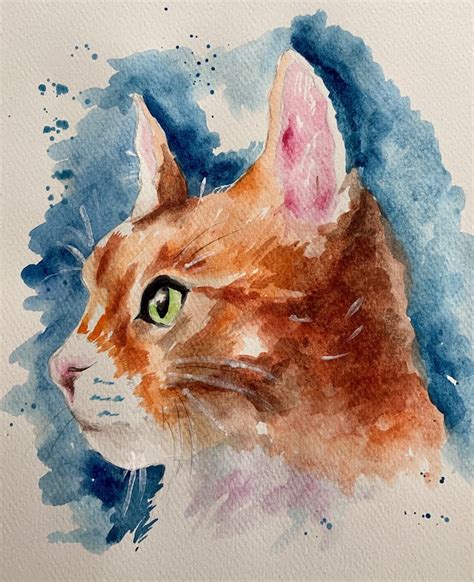 Ginger Cat Watercolour Artbase