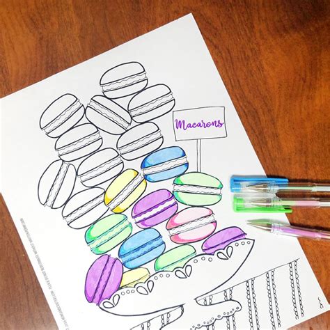 Macaron Coloring Pages