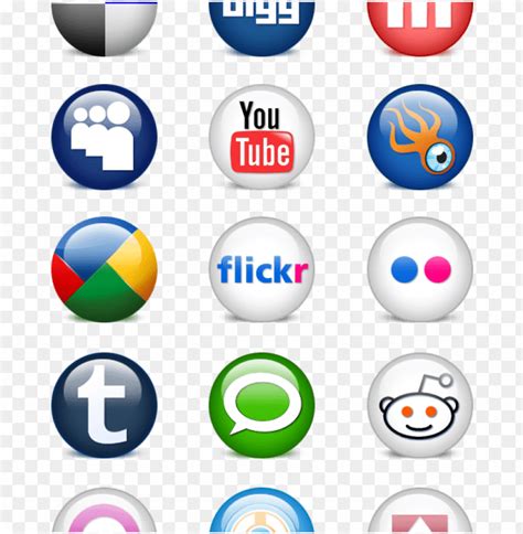 Free Download Hd Png 24 Glossy Social Media Icons 3d Round Social