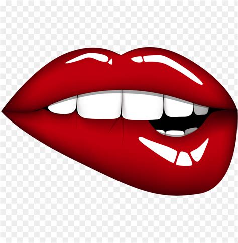 Red Mouth Png Clipart Image Lip Biting Cartoon Lips Png Image With