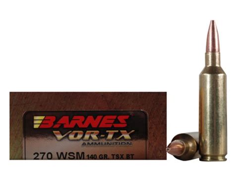 Barnes Vor Tx Ammo 270 Winchester Short Mag Wsm 140 Grain Tsx Hollow