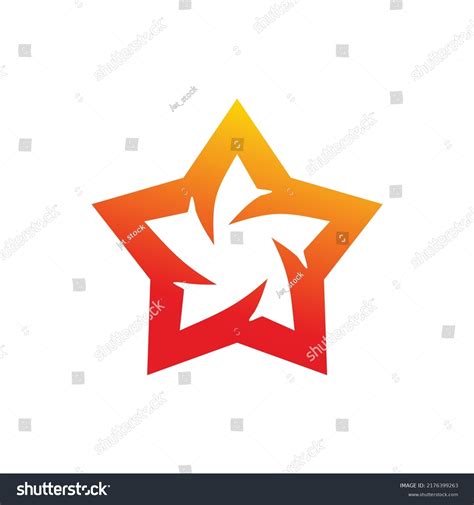 Red Swirl Star Logo Design Stock Vector Royalty Free 2176399263