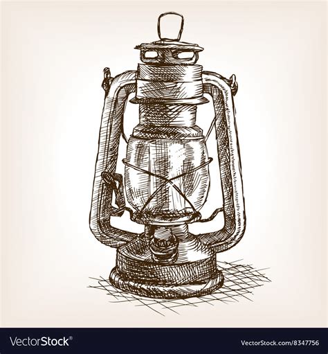 Vintage Lantern Sketch Royalty Free Vector Image
