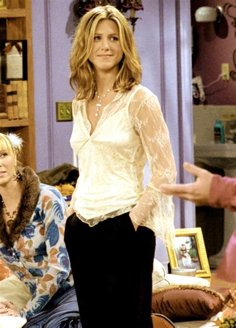 Rachel Green Wearing A White Lace Top On Friends 90s Revolve Clothes