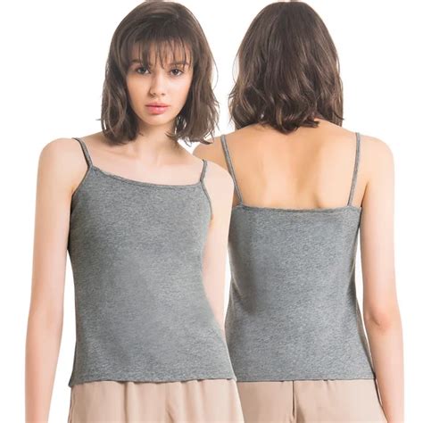 Threegun 2pcs Pack Summer Women Undershirt Cotton Camisola Tanks Sexy Ladies Vest Solid