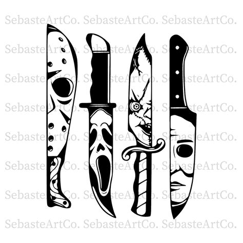 Horror Movie Characters In Knives Svg Michael Myers Svg Etsy Norway